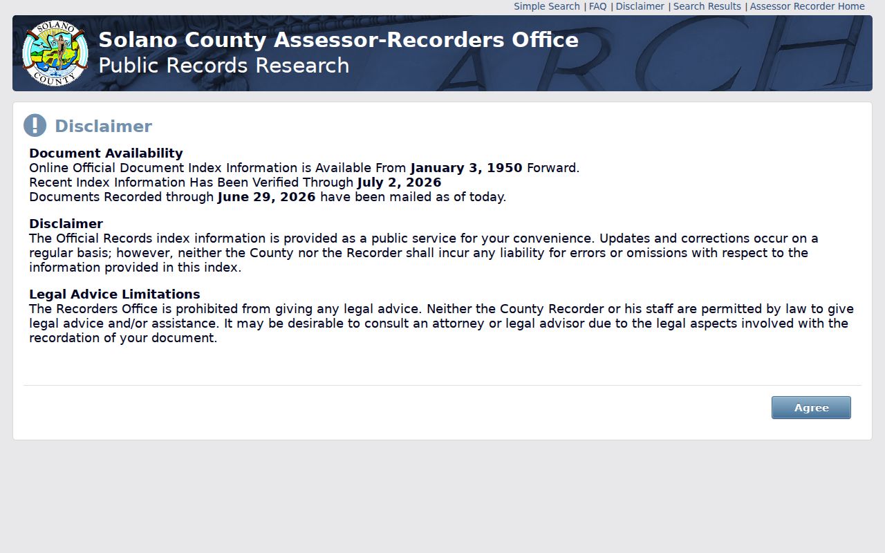 Fairfield people search Solano Official Records Search