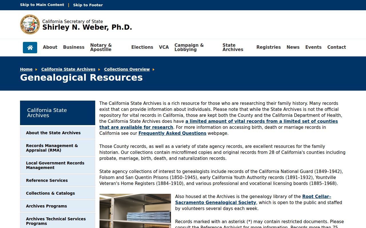 Fairfield people directories California State Archives family history county records
